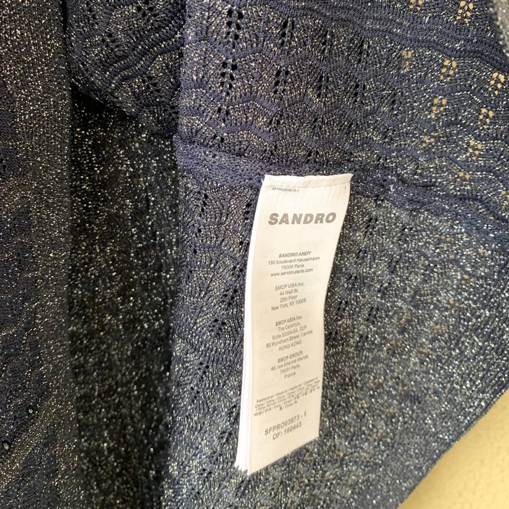 Sandro Navy Sparkle Knit Maxi Dress - Picture 10 of 13